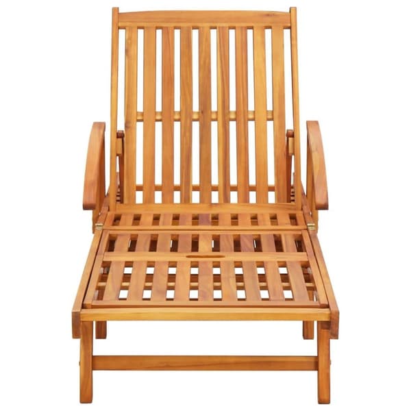 vidaXL Solsängar 2 st med bord och dynor massivt akaciaträ