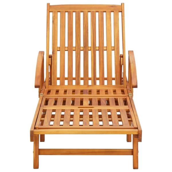 vidaXL Solsängar 2 st med bord och dynor massivt akaciaträ