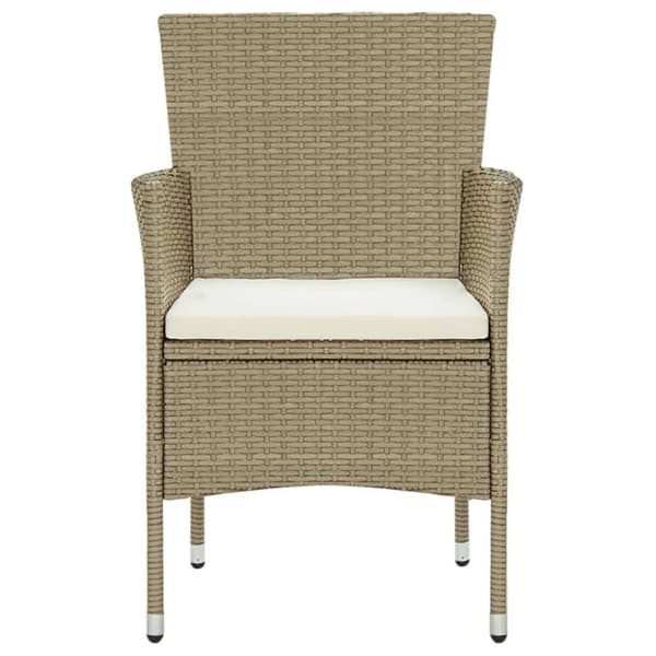 vidaXL spisebordsstole til haven 4 stk. polyrattan beige