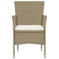 Miniatyrbillede 3 af 10: vidaXL spisebordsstole til haven 4 stk. polyrattan beige
