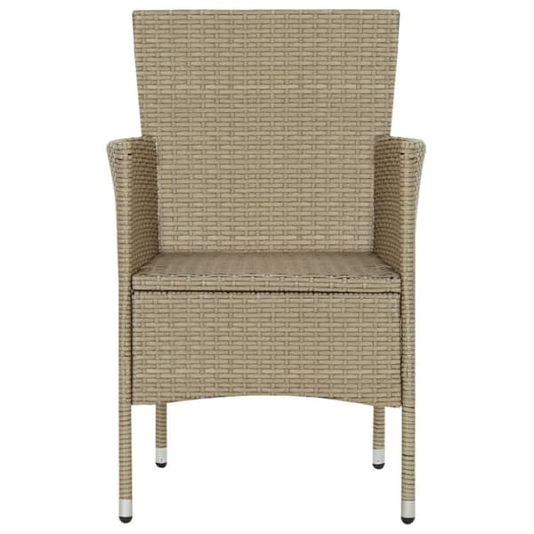vidaXL spisebordsstole til haven 4 stk. polyrattan beige