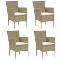 Miniatyrbillede 1 af 10: vidaXL spisebordsstole til haven 4 stk. polyrattan beige