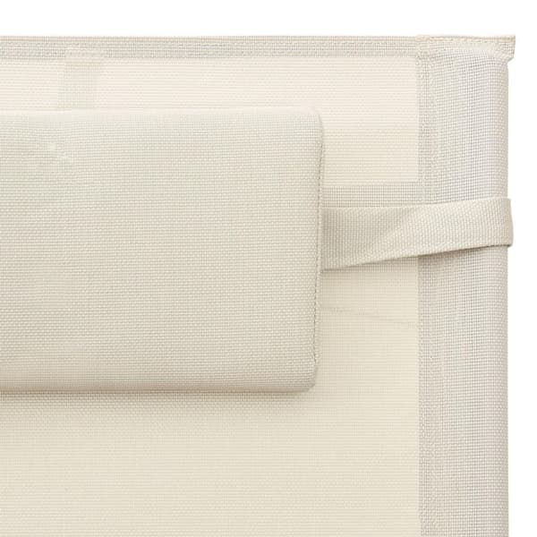 vidaXL Solsäng textilen gräddvit och grå