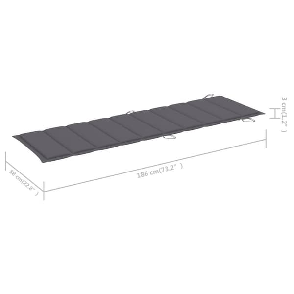 vidaXL Solsäng med bord och dyna massivt akaciaträ
