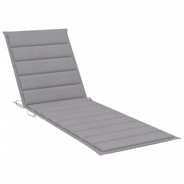 vidaXL Solsäng med dyna grå massivt akaciaträ