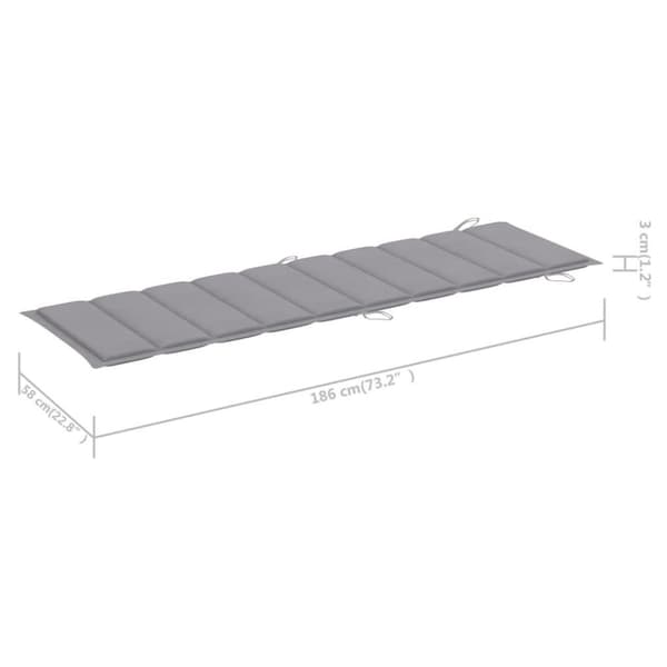 vidaXL Solsäng med bord och dyna massivt akaciaträ
