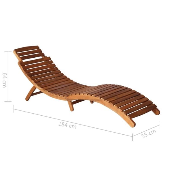 vidaXL Solsäng med bord och dyna massivt akaciaträ