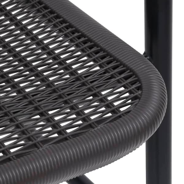 vidaXL Trädgårdsstolar 2 st svart plast rottingutseende stål 110 kg