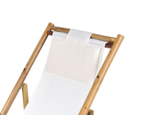 Aurinkotuoli vaalea puu/beige bambua taitettava 2 kpl perinteinen tyyli