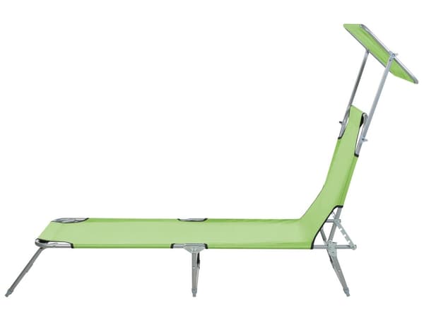 Trädgård Solsäng Limegrön Stålram Hopfällbart Ryggstöd Avtagbart Tak Rostbeständig Uteplats Terrass Modern Design