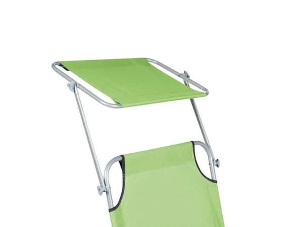 Trädgård Solsäng Limegrön Stålram Hopfällbart Ryggstöd Avtagbart Tak Rostbeständig Uteplats Terrass Modern Design