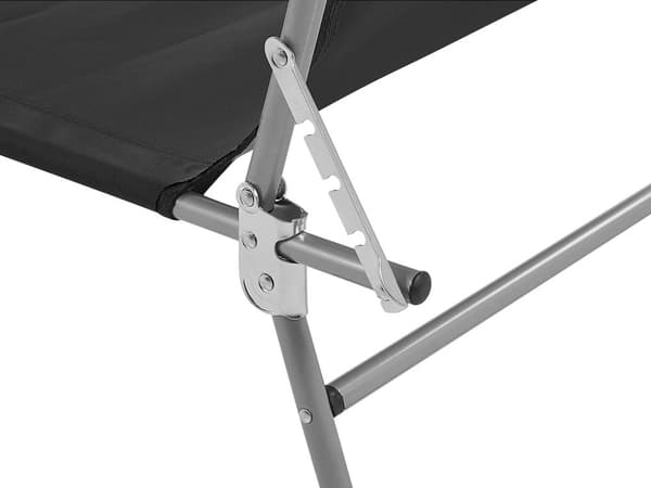 Trädgård Solsäng Svart Tyg Stålram Hopfällbart Ryggstöd Avtagbart Tak Rostbeständig Uteplats Terrass Modern Design