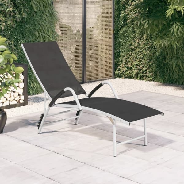 vidaXL liggestol textilene og aluminium sort