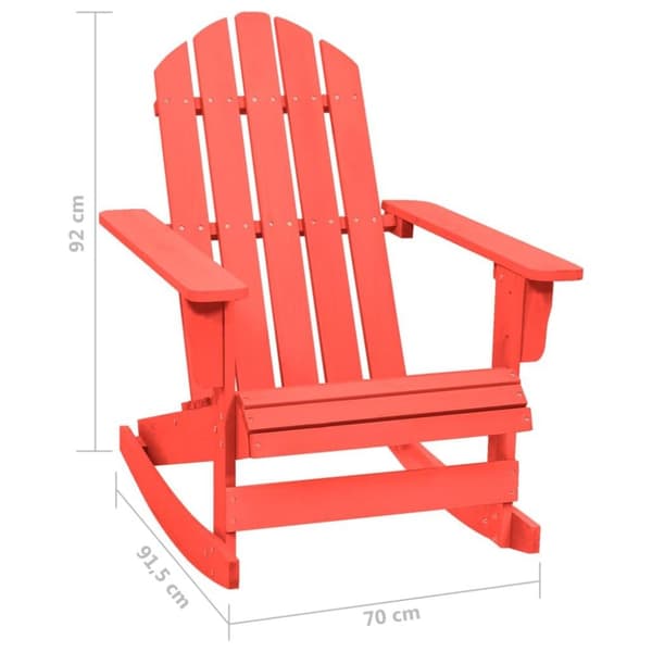 vidaXL Adirondack-puutarhan keinutuoli täysi kuusi punainen