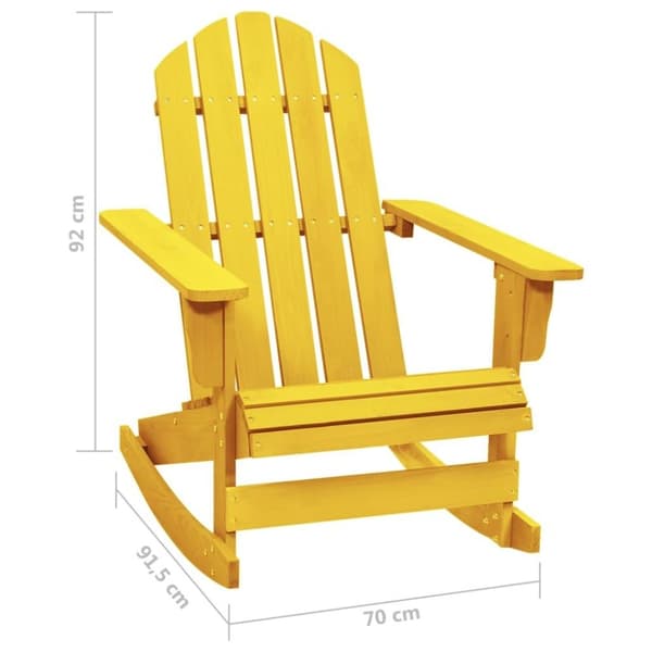vidaXL Adirondack-gyngestol massivt grantræ gul