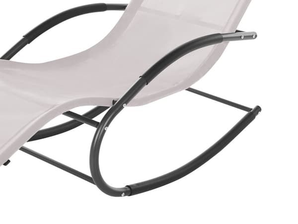 Aurinkotuoli beige 60 x 90 x 155 cm teräs tekstiilikuitu keinuva tyyny UV-kestävä