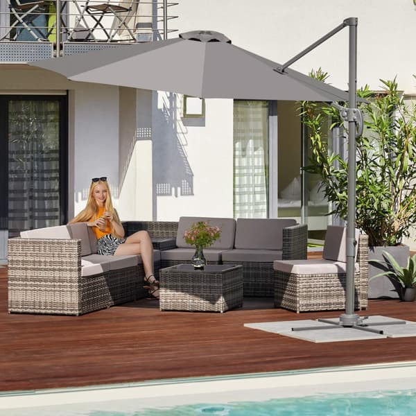 Loungeset/Loungegrupp Verona i konstrotting - svart