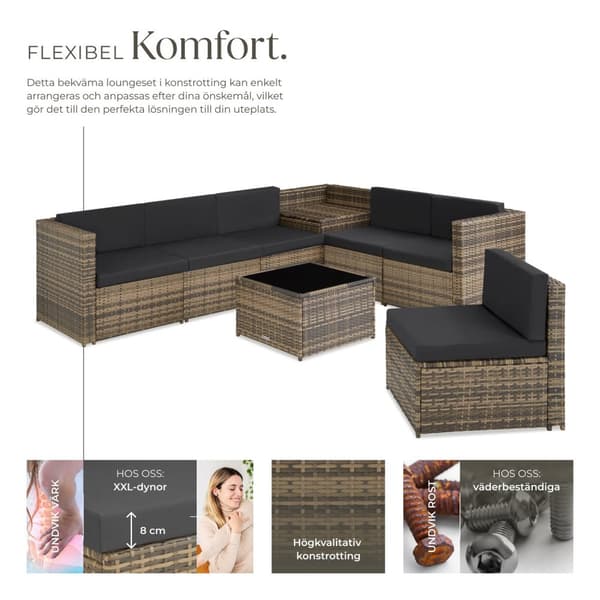 Loungeset/Loungegrupp Verona i konstrotting - natur