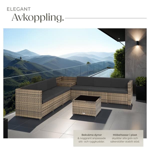 Loungeset/Loungegrupp Verona i konstrotting - natur