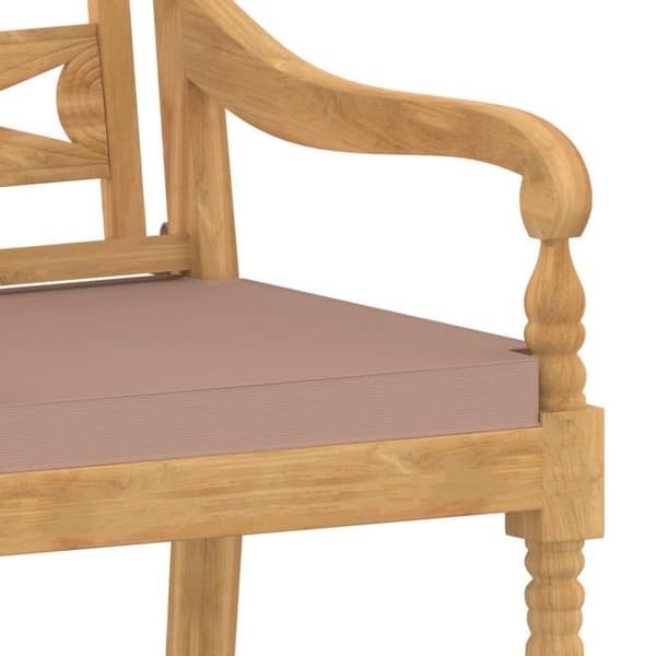 vidaXL Bataviastolar med dynor 6 st massiv teak