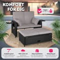 Miniatyrbild 4 av 11: Loungesoffa Kreta i konstrotting, inklusive skyddsöverdrag - svart/grå