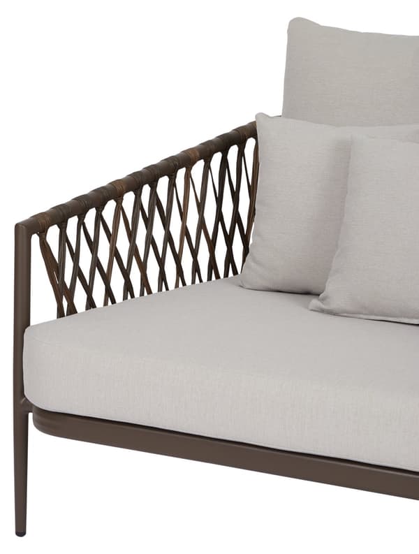 Harvey havesofa 3 pers. inkl. hynder, brun.