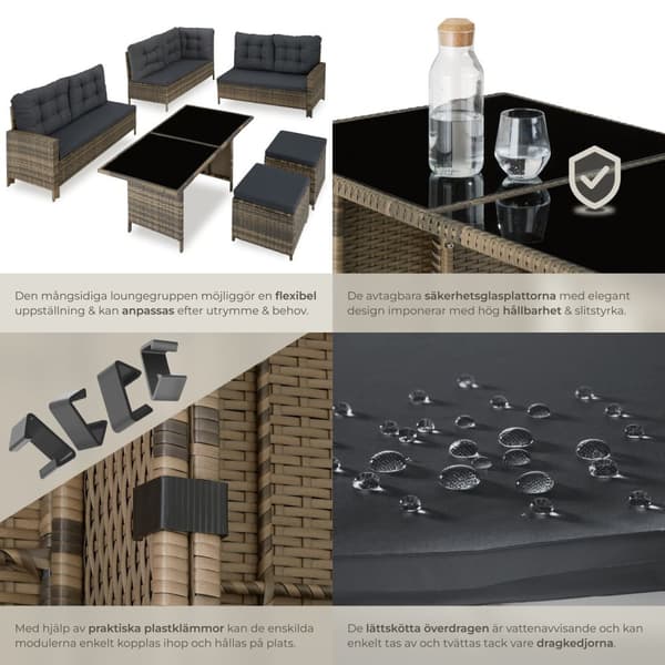 Loungeset/Loungegrupp Barletta i konstrotting - natur