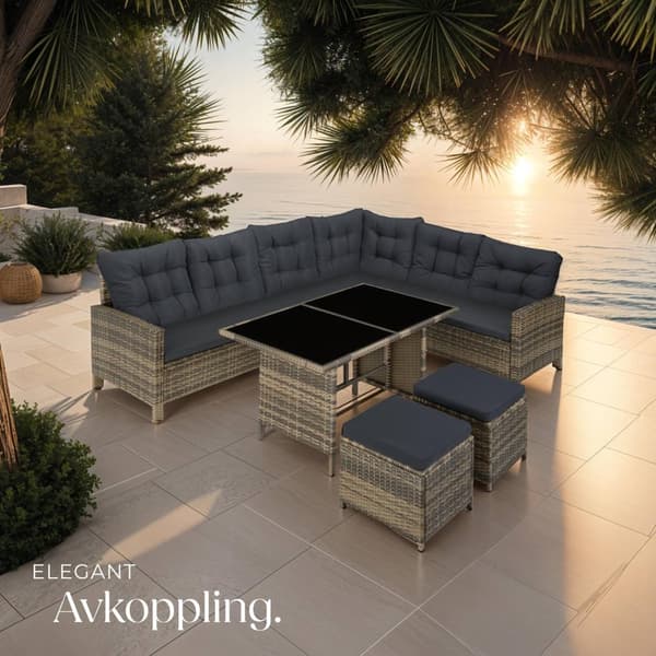 Loungeset/Loungegrupp Barletta i konstrotting - natur