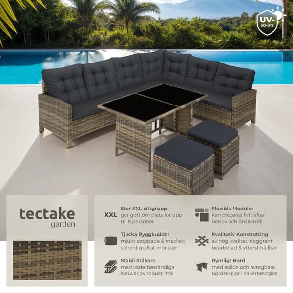 Loungeset/Loungegrupp Barletta i konstrotting - natur