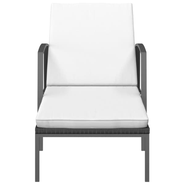 vidaXL liggestole 2 stk. med bord polyrattan sort