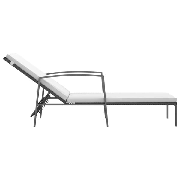 vidaXL liggestole 2 stk. med bord polyrattan sort