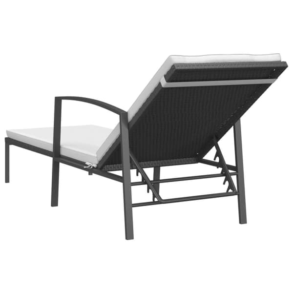 vidaXL liggestole 2 stk. med bord polyrattan sort