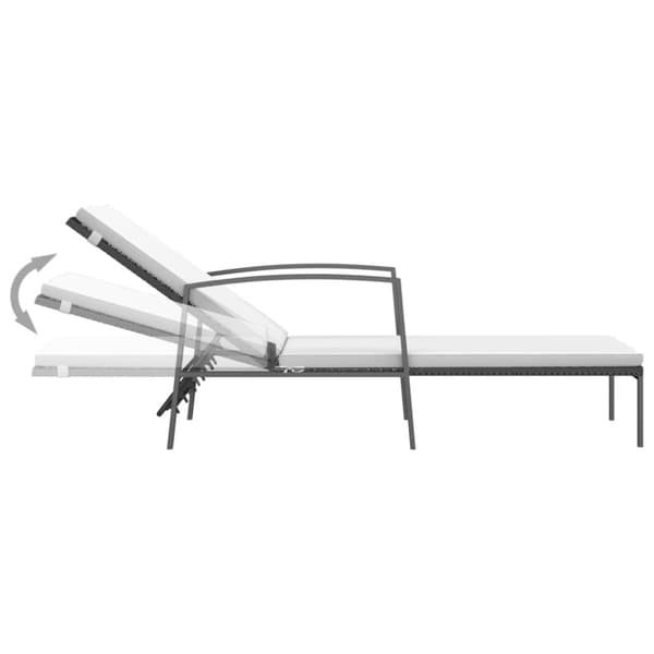 vidaXL liggestole 2 stk. med bord polyrattan sort