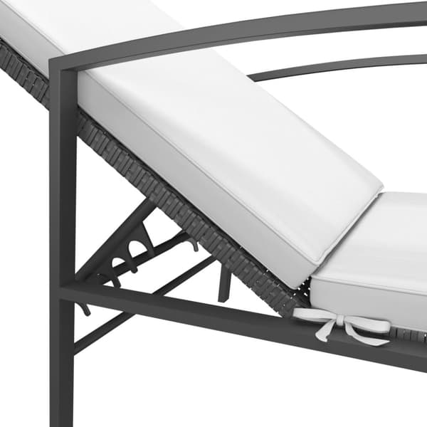 vidaXL liggestole 2 stk. med bord polyrattan sort