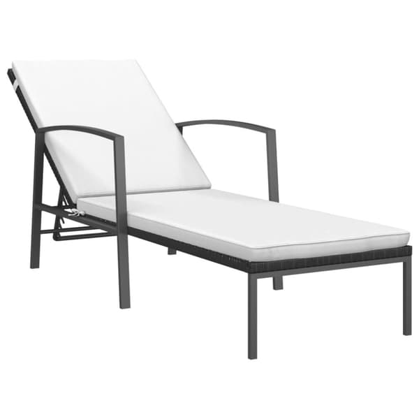 vidaXL liggestole 2 stk. med bord polyrattan sort