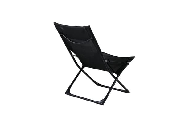 2 x Seville hage loungestol, strandsol foldbar svart .