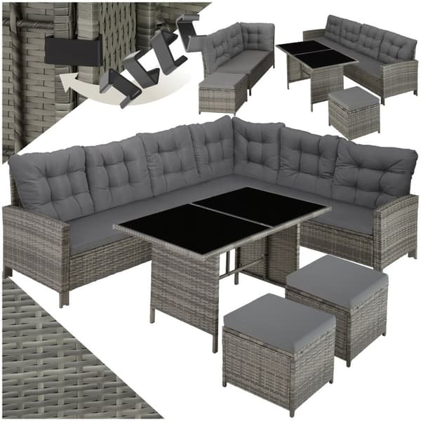 Loungeset/Loungegrupp Barletta i konstrotting - grå/beige