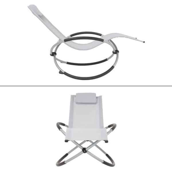 Gungstol med nackstöd 155x45x125 cm Cream Aluminium med polyesteröverdrag