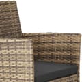 Miniatyrbillede 5 af 8: 2 polyrattan havestole + hynder med 2 sæt betræk - natur/mørkegrå