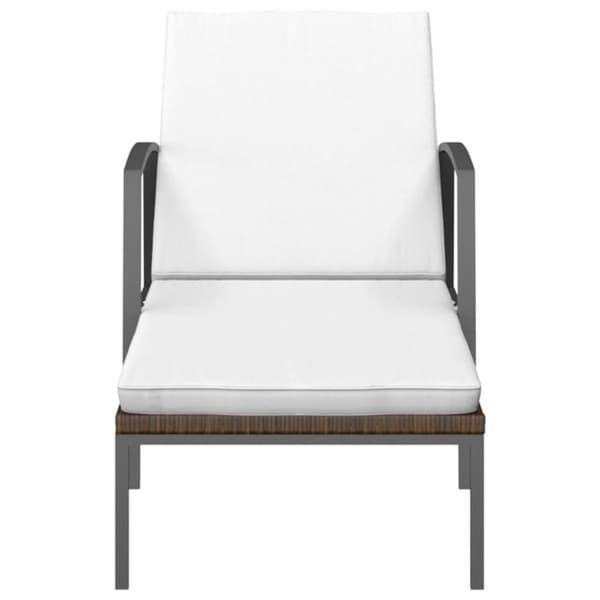 vidaXL Solsängar 2 st med bord konstrotting brun