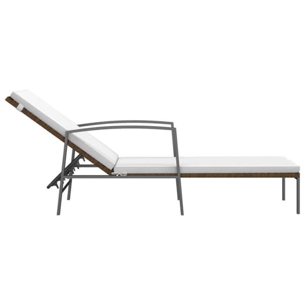 vidaXL Solsängar 2 st med bord konstrotting brun