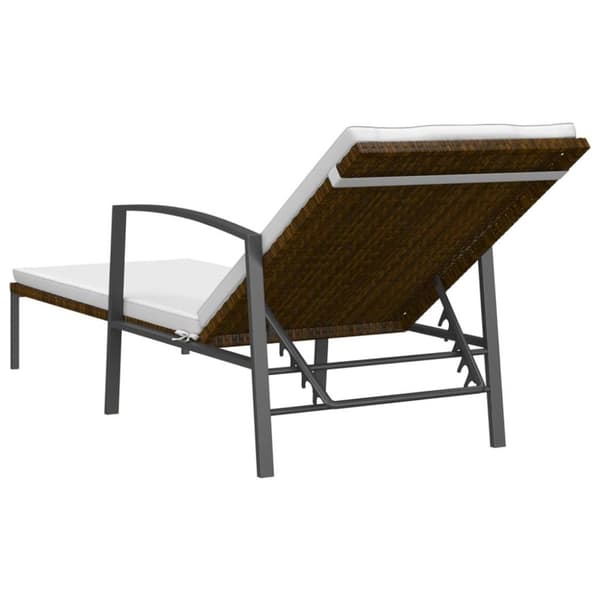 vidaXL Solsängar 2 st med bord konstrotting brun