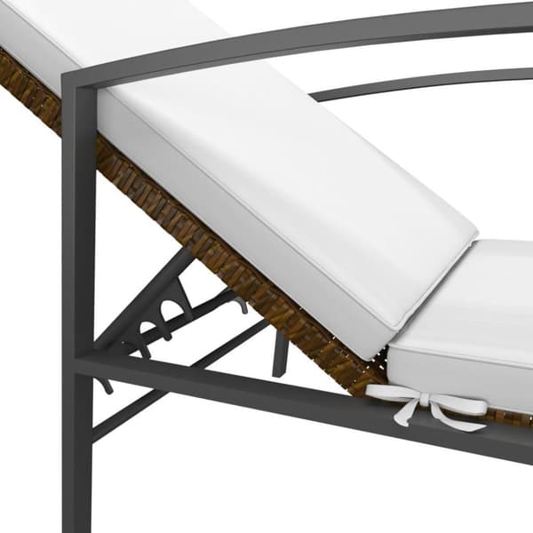 vidaXL Solsängar 2 st med bord konstrotting brun
