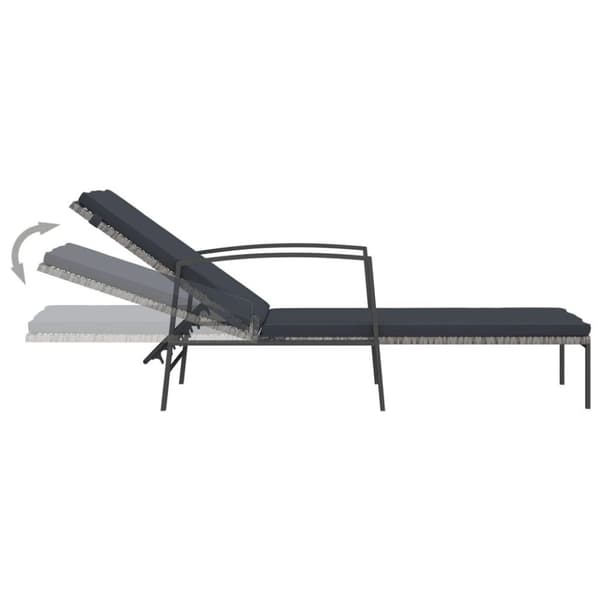 vidaXL Solsängar 2 st med bord konstrotting grå