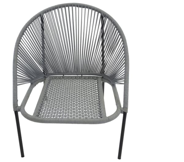 2 x Lindos loungestol med dyna, stapelbar svart,grå.