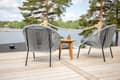 Miniatyrbilde 2 av 2: 2 x Lindos lounge chair inkl. pute, stabelbar svart, grå.