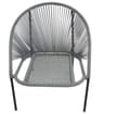 Miniatyrbilde 1 av 2: 2 x Lindos lounge chair inkl. pute, stabelbar svart, grå.