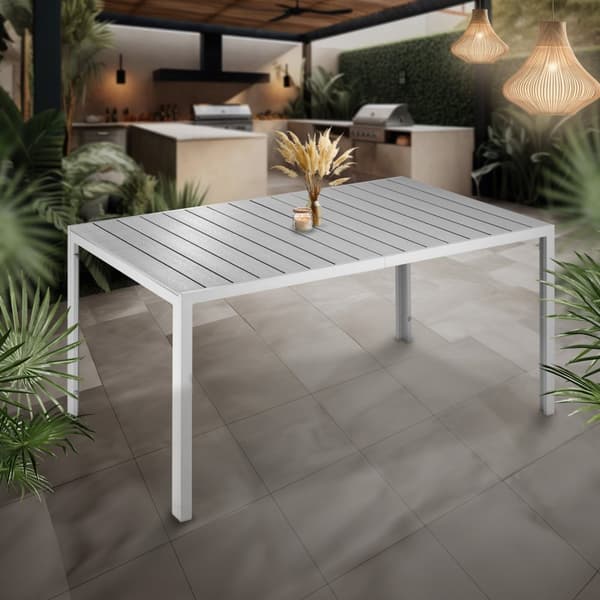 Trädgårdsbord i aluminium Bianca höjdjusterbara fötter 150x90x74,5cm - silver/grå
