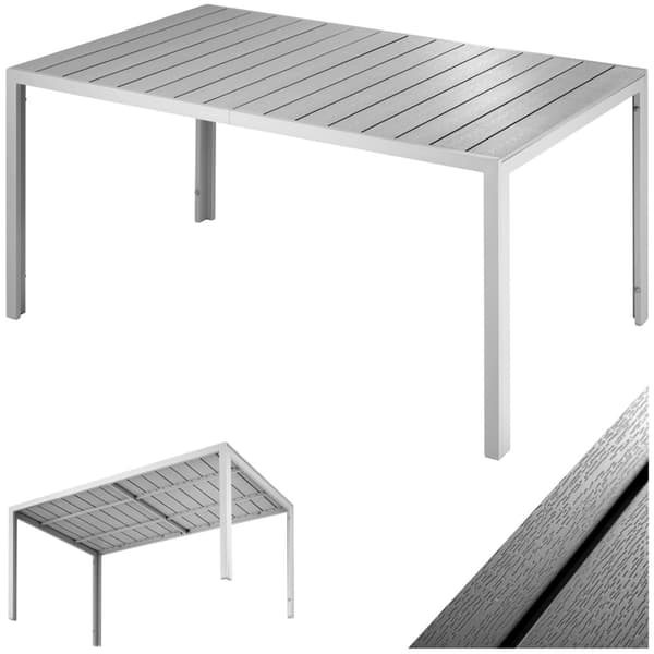 Havebord Bianca 150x90x74,5cm - sølv/grå