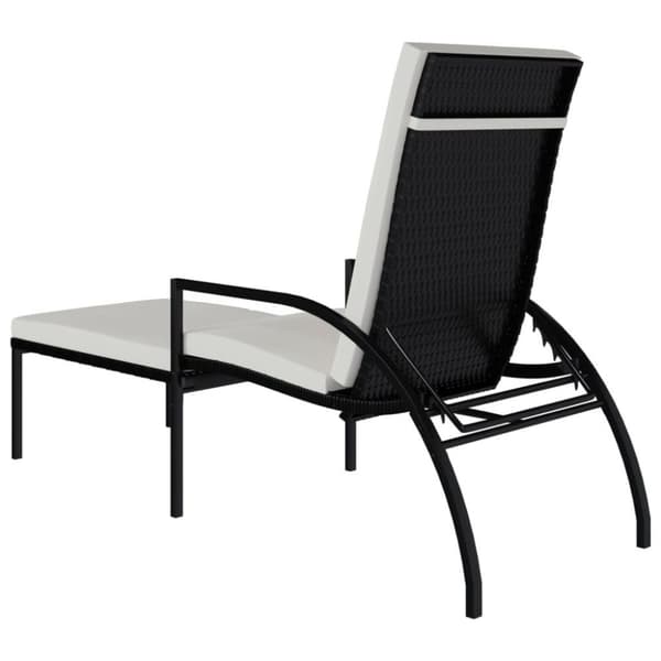 vidaXL Solsäng med fotstöd 2 st PE konstrotting svart